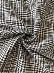 Ponte Stretch Gingham Fabric- Black/White SQ263 BKWH