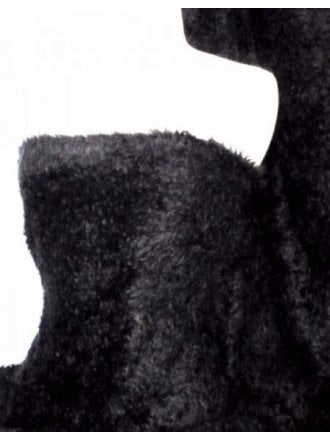 Poodle Faux Imitation Fur Fabric- Black Q1260 BK