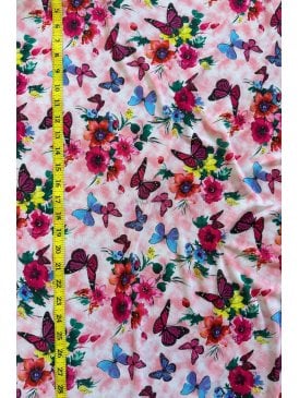 Power Mesh 4 Way Stretch Dressmaking Material- Floral Flutter SQ1017