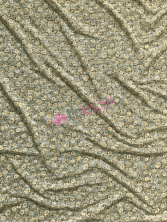 Power Mesh 4 Way Stretch Material- Daisies Sage/Yellow SQ711 SGYL