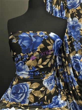 Power Mesh/ Net 4 Way Stretch Material- Blue Rose SQ551 BKBL