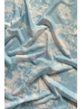 Power Mesh/ Net 4 Way Stretch Material- Dreamy Clouds SQ856 BLWHT