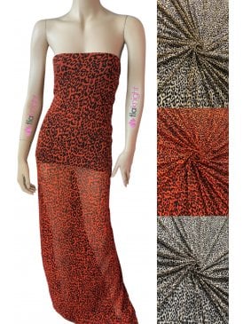 Power Mesh/ Net 4 Way Stretch Material- Safari Leopard SQ569
