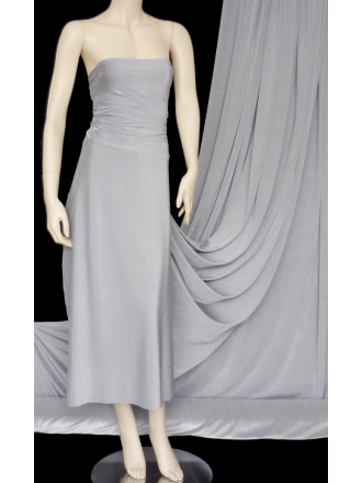 PQ Sheen Tactel 4 Way Stretch Lycra Jersey Fabric- Grey Q1268 PQGRY