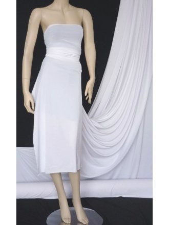 PQ Sheen Tactel 4 Way Stretch Lycra Jersey Fabric- White Q1268 PQWHT