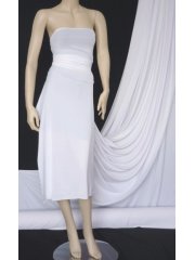  PQ Sheen Tactel 4 Way Stretch Lycra Jersey Fabric- White Q1268 PQWHT