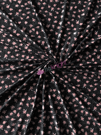 Premium Soft Brushed 4 Way Stretch Jersey Fabric- Hanami Blossoms SQ547 BKPN