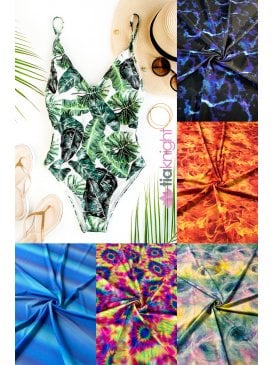 Printed Matte Swimwear Nylon Lycra 4 Way Stretch Fabric