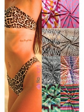 Printed Shiny Swimwear Nylon Lycra 4 Way Stretch Fabric