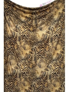 Printed Silk Touch Stretch Dressmaking Fabric- Gold Animal SQ1008 GLD