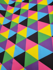 Printed Swimwear Lycra 4 Way Stretch Fabric- Multi Geo SQ577 MLT