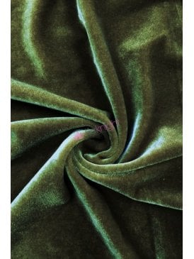 Velvet/Velour Stretch Spandex Fabric- Khaki Q559 KH