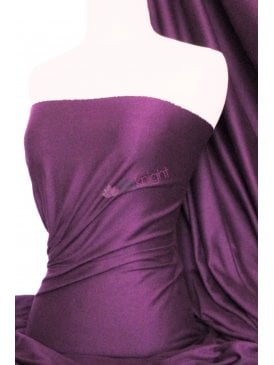 Soft Fine Rib 100% Cotton Knit Material - Aubergine Q61 AUB