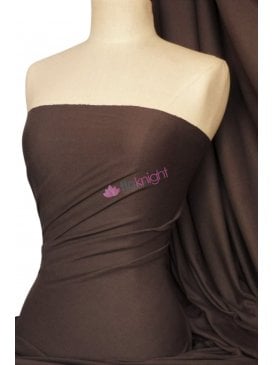 Soft Fine Rib 100% Cotton Knit Material- Coffee Brown Q61 CFBR