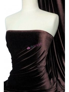  Velvet/Velour Stretch Spandex Fabric- Chocolate Brown Q559 CHBR