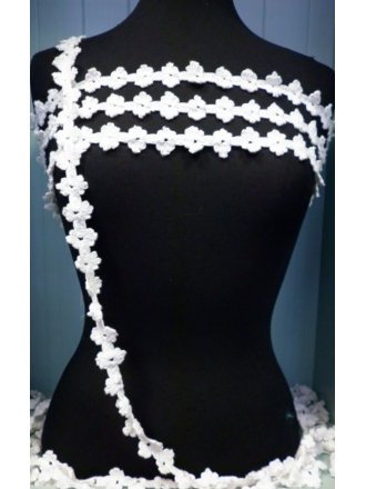 Pure White Cotton Flower Trim