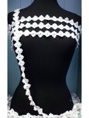 Pure White Cotton Flower Trim