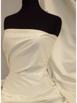 PV122 Leatherette Semi Wet Look Stretch Material- Ivory Q1168 IV
