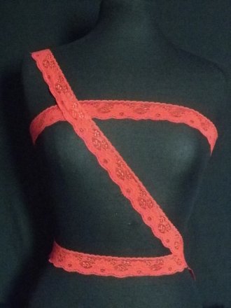 Red Floral Lace Trim