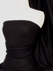 Rib Sweater Knit Acrylic Soft Tubular Fabric- Black Q954 BK