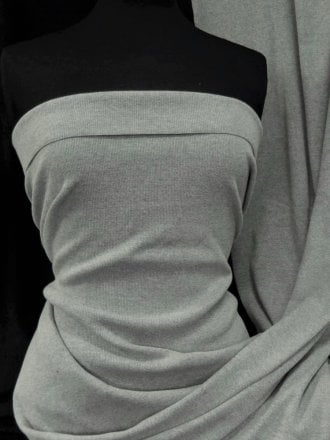 Ribbing Cuff (52 cms) Stretchy Knit Tubular Material- Grey SQ284 GR