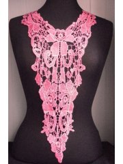 Rose Pink Floral Design Lace Neck Piece
