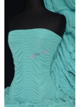 Ruched Catwalk Look 4 Way Stretch Fabric- Aqua Blue Q802 AQ