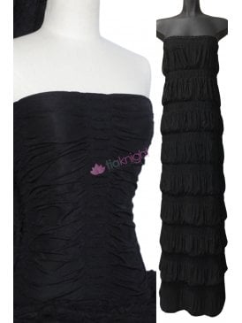 Ruched Catwalk Look 4 Way Stretch Fabric- Black Q802 BK