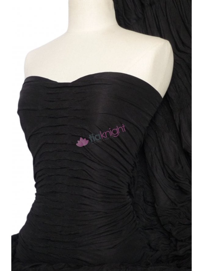 Ruched Catwalk Look 4 Way Stretch Fabric- Black Q804 BK