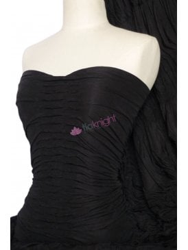 Ruched Catwalk Look 4 Way Stretch Fabric- Black Q804 BK