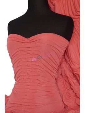 Ruched Catwalk Look 4 Way Stretch Fabric- Coral Q804 CRL