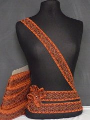 Rust Orange Cotton Crochet Lurex Trim