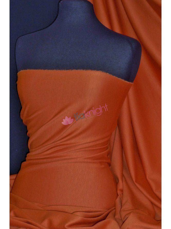 Rust Ponte Double Knit Stretch Jersey Fabric- Rust Q37 RST