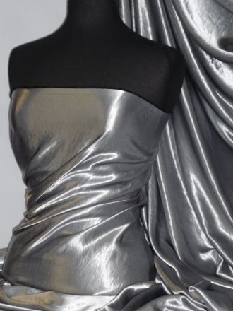 Satin Antique Silk Non-Stretch Soft Fabric- Gunmetal Grey STN65 GNM