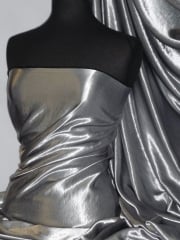 Satin Antique Silk Non-Stretch Soft Fabric- Gunmetal Grey STN65 GNM