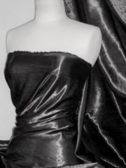 Satin Crushed Charlotte Creased Look Fabric- Black STN66 BK