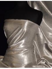 Satin Crushed Charlotte Crinkle Look Creased Fabric- Champagne STN63 CHAMP