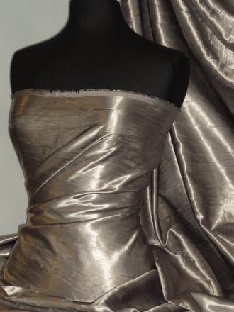 Satin Crushed Charlotte Crinkle Look Creased Fabric- Cloud Grey STN63 CGR