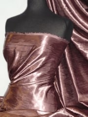 Satin Crushed Charlotte Crinkle Look Creased Fabric- Grape STN63 GRP