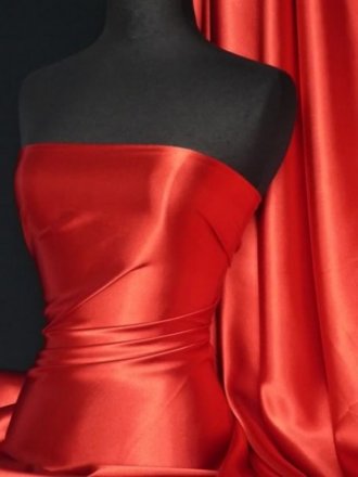 Satin Medium Weight Fabric- Red Q243 RD