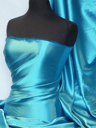 Satin Medium Weight Fabric- Turquoise Q243 TQS