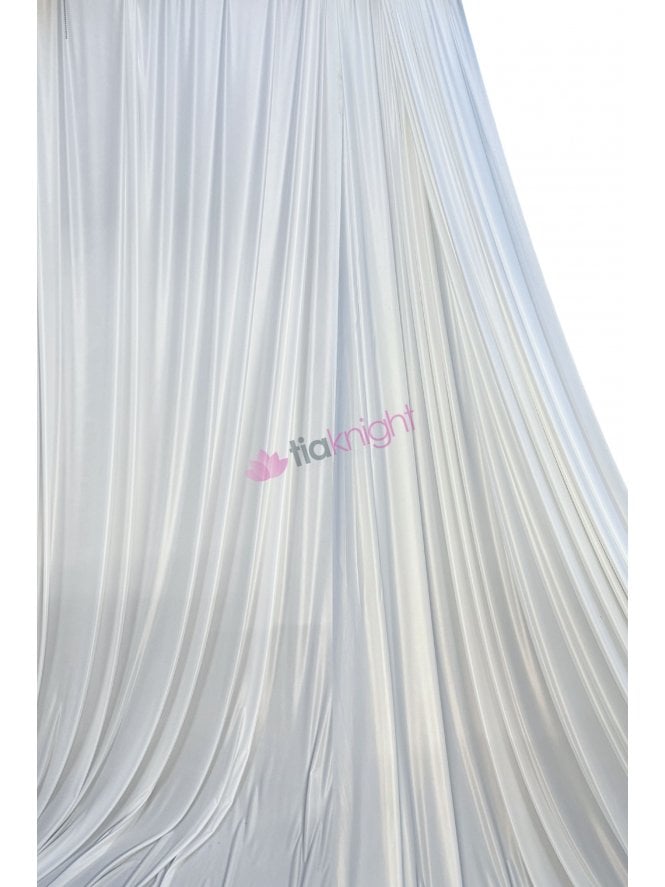 Satin Shiny Lycra (2.61 Metre Width) Stretch Stage Display Long Width Material- White SQ838 WHT