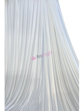 Satin Shiny Lycra (2.61 Metre Width) Stretch Stage Display Long Width Material- White SQ838 WHT