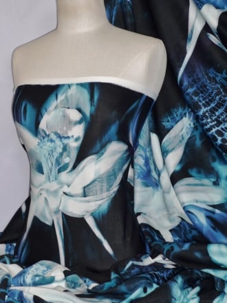 Scuba 4 Way Stretch Poly Lycra Fabric- Underwater Glow SCB202 BLWH