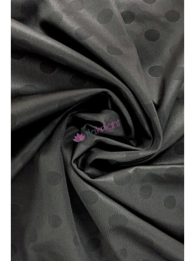 Scuba Poly Jersey Stretch Fabric- Printed Polka Dots Black Q1389 BK