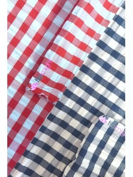 Seersucker Poly Cotton Woven Crafting Summer Dressmaking Fabric 59" Wide- Gingham SQ753
