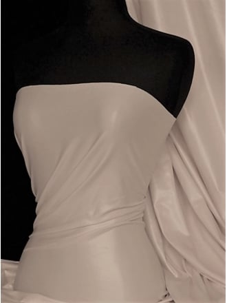 Semi Wet Look Latex Stretch Material- White SQ143 WHT