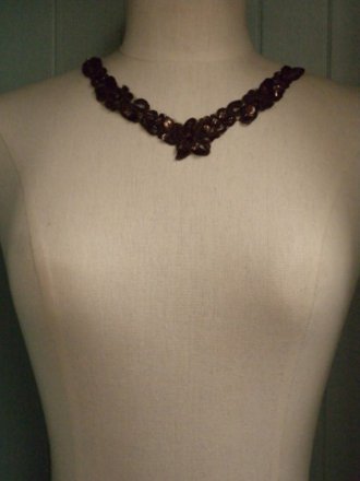 Sequin Beaded Neck Piece- Chocolate Brown EM184 CHBR