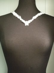 Sequin Beaded Neck Piece- Ivory White EM185 IV