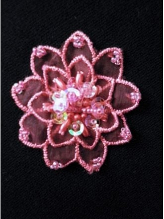 Sequin Flower Embellishment- Cerise Pink EM142 CPN